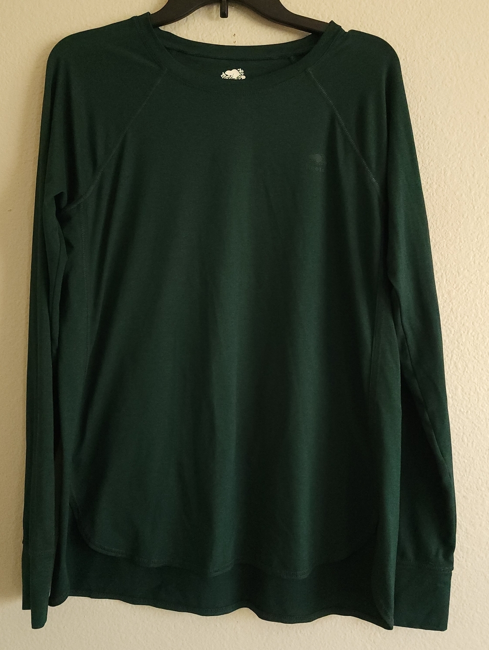 Roots Renew Long Sleeve Active Performance Top Black Large L Thumbholes